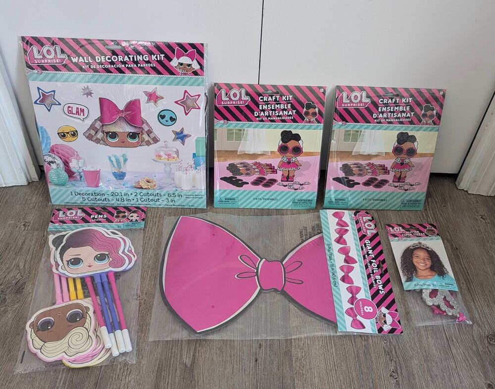 65pcs LOL Surprise ! HUGE Birthday BUNDLE Party Pack | 8 Guest w/ Decorations